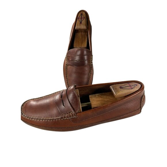 G.H. BASS Mens Size 11.5 D Brown Leather Slip on Penny Loafer Driving Shoes - Picture 1 of 9
